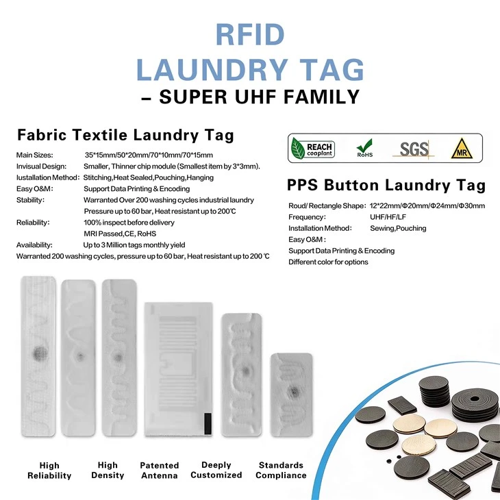 Suv o'tkazmaydigan kir yuvish to'qimachilik RFID yorlig'i